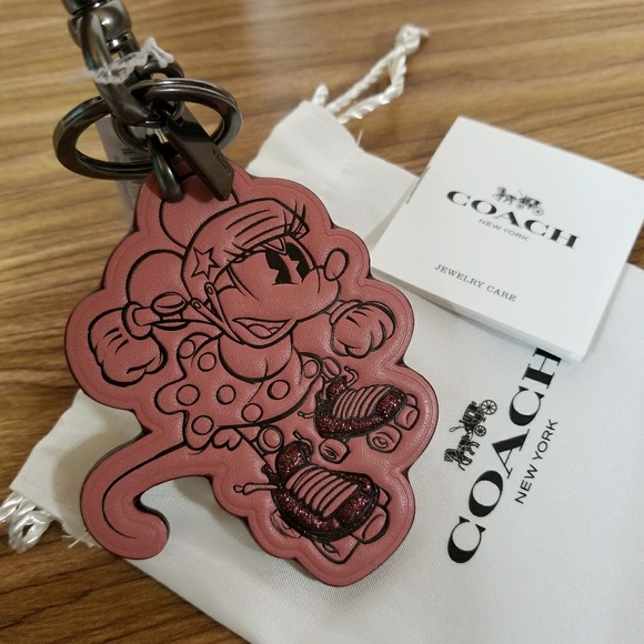 Coach Minnie Mouse Disney Pink Key Chain Fob - Picture 4 of 4